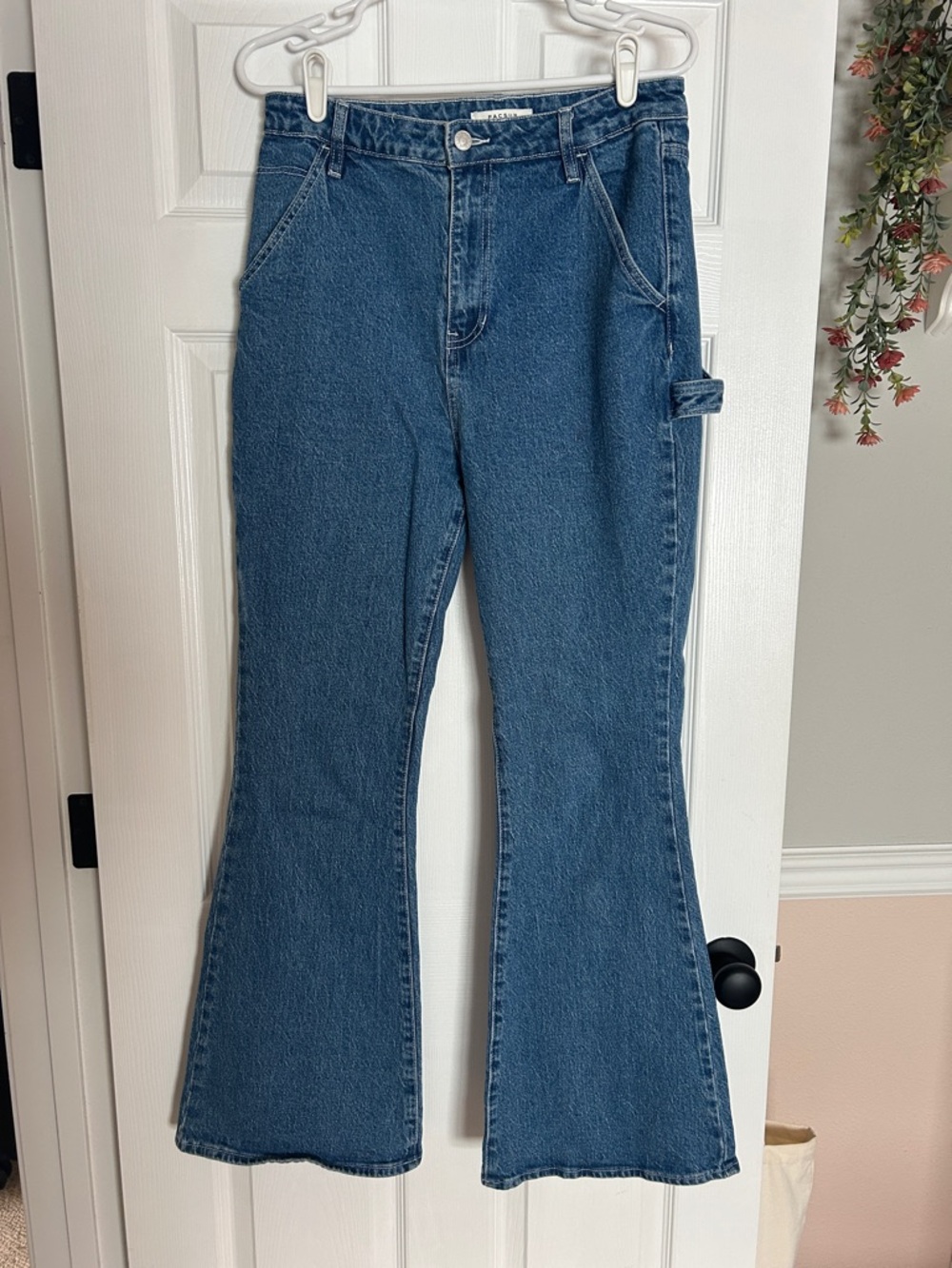 PacSun Dark Blue High Rise Bootcut Carpenter Jeans